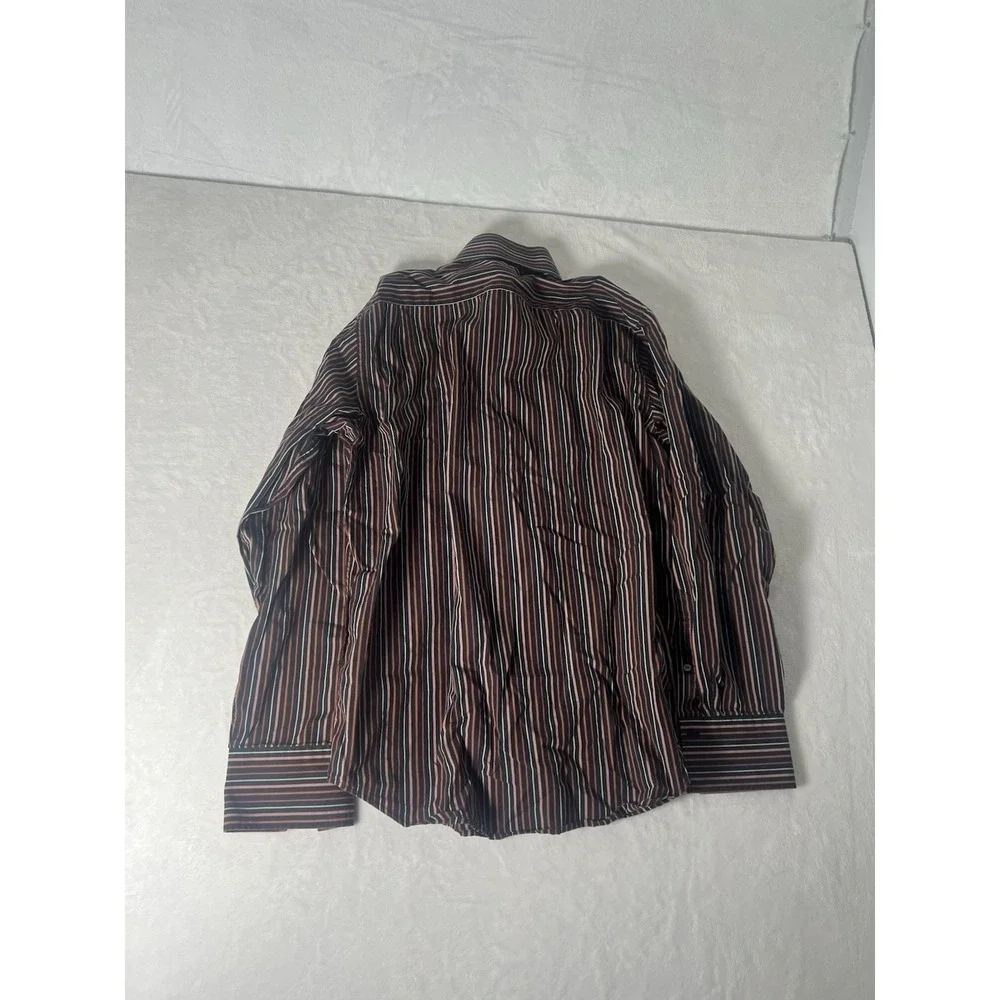 Banana Republic Mens Shirt Size M Button Down Red Striped Long Sleeve Cotton